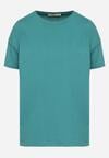 Zielony Klasyczny T-shirt Oversize z Bawełny Zivassa