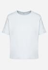 Niebieski Bawełniany T-shirt o Klasycznym Kroju Tiariane