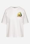 Biały T-shirt z Bawełną i Motywem Awokado Addixa