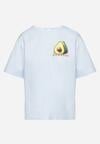 Niebieski T-shirt z Bawełną i Motywem Awokado Addixa