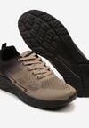 Ciemnobeżowe Buty Sportowe Sneakersy z Perforacją Ziraline