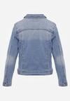 Jasnoniebieska Jeansowa Kurtka z Przetarciami i Kieszeniami z Klapami Hazelle
