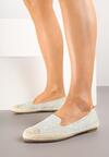 Jasnozielone Espadryle w Kwiaty z Plecionką Raloria
