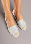 Jasnozielone Espadryle w Kwiaty z Plecionką Raloria