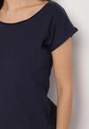 Granatowy Bawełniany T-shirt w Klasycznym Stylu Raliessa