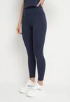Granatowy Komplet Sportowy Legginsy i Dopasowany T-shirt Silendria