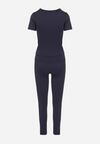 Granatowy Komplet Sportowy Legginsy i Dopasowany T-shirt Silendria
