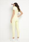 Żółty Komplet Sportowy Legginsy i Dopasowany T-shirt Silendria