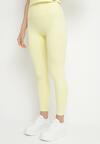 Żółty Komplet Sportowy Legginsy i Dopasowany T-shirt Silendria