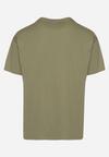 Ciemnozielona Bawełniana Koszulka T-shirt w Stylu Basic Malorisa