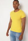Żółty Klasyczny T-shirt z Bawełny Fodena