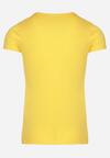 Żółty Klasyczny T-shirt z Bawełny Fodena