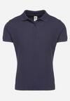 Granatowy T-shirt Polo z Bawełną Fodelira