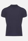 Granatowy T-shirt Polo z Bawełną Fodelira