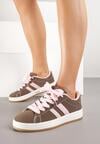 Brązowe Sneakersy z Dwoma Paskami Galtewi