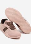 Różowo-Brązowe Sneakersy z Ozdobnym Paskiem Naliovela
