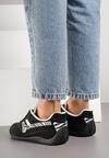 Czarne Sneakersy Ozdobione Geometrycznym Wzorem w Zeberkę Arulia