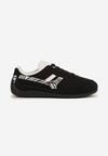 Czarne Sneakersy Ozdobione Geometrycznym Wzorem w Zeberkę Arulia