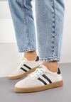 Beżowe Sneakersy w Stylu Tenisówek z Paskami Halunissa