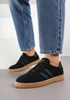 Czarne Sneakersy w Stylu Tenisówek z Paskami Halunissa