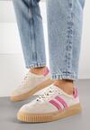 Sneakers Bej cu fucsia