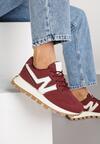 Bordowe Sneakersy z Geometrycznym Wzorem Naloriene