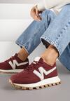 Bordowe Sneakersy z Geometrycznym Wzorem Naloriene