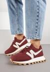Bordowe Sneakersy z Geometrycznym Wzorem Naloriene