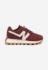 Bordowe Sneakersy z Geometrycznym Wzorem Naloriene