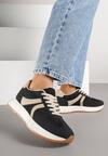 Czarne Sneakersy Ozdobione Paskami Florgisse