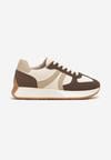 Brązowe Sneakersy Ozdobione Paskami Florgisse