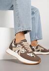 Czarno-Białe Sneakersy Ozdobione Paskami Florgisse