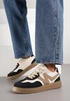 Czarne Sneakersy z Geometrycznym Wzorem Nariale