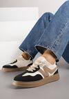 Czarne Sneakersy z Geometrycznym Wzorem Nariale