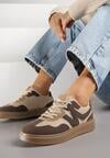 Brązowe Sneakersy z Geometrycznym Wzorem Nariale