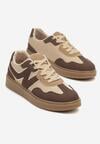 Brązowe Sneakersy z Geometrycznym Wzorem Nariale