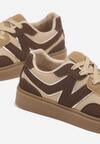 Brązowe Sneakersy z Geometrycznym Wzorem Nariale