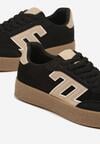 Czarne Sneakersy z Geometrycznym Wzorem Adelnaria