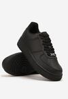 Czarne Buty Sportowe Sneakersy ze Skóry Naturalnej z Perforacją Solnelisse