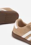 Ciemnobeżowe Sneakersy Ozdobione Paskami Nalierre