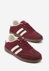 Bordowe Sneakersy Ozdobione Paskami Nalierre