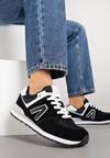 Czarno-Białe Sneakersy z Geometrycznym Wzorem Rilanea