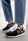 Czarno-Białe Sneakersy z Geometrycznym Wzorem Rilanea