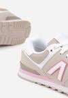 Ciemnobeżowe Sneakersy z Geometrycznym Wzorem Rilanea