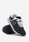 Granatowe Buty Sportowe Sneakersy z Ozdobną Aplikacją Rilazea