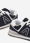 Granatowe Buty Sportowe Sneakersy z Ozdobną Aplikacją Rilazea