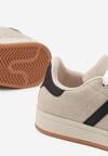 Beżowo-Czarne Buty Sportowe Sneakersy z Paskami z Boku Riliannea