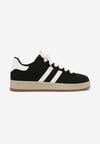 Czarno-Białe Buty Sportowe Sneakersy z Paskami z Boku Riliannea