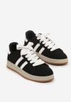 Czarno-Białe Buty Sportowe Sneakersy z Paskami z Boku Riliannea