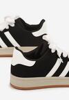 Czarno-Białe Buty Sportowe Sneakersy z Paskami z Boku Riliannea